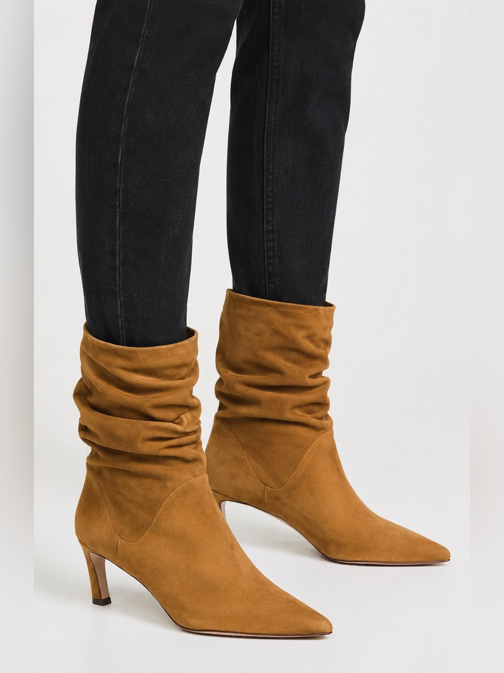 STUART WEITZMAN “Demibenatar” Suede Slouchy Boots
